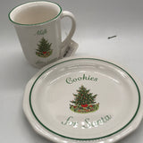 Pfaltzgraff Christmas Heritage Tree Milk & Cookies for Santa Set (Resembles Spode)