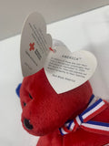 2002 TY Beanie Baby American Red Cross AMERICA Red Bear