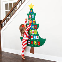 Large Advent Calendar Felt Christmas Tree with 25 Pockets 60" x 36"