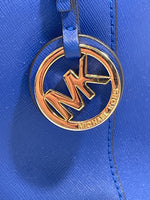 Michael Kors MK Purse Blue Pebble Leather Well Loved