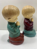 Vintage Norleans Japan Ceramic Praying TWIN BOYS 7"