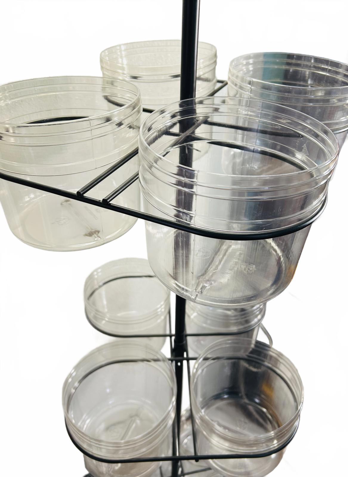 3 Tier Rack Spinner with 12 Plastic Buckets 5' tall Retail, Garden LOCAL PICK UP