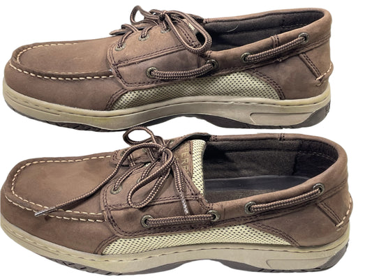 Sperry Leather Boat Shoes Dark Brown Boys 6M LT WEAR