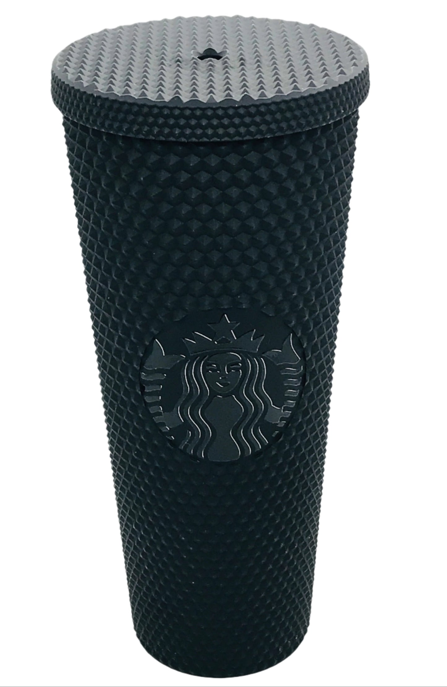 EUC NO STRAW Starbucks Plastic 2021 Black Matte Studded Venti Tumbler, 24 oz