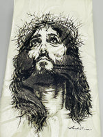 VINTAGE Gospitality Christian Neckwear Necktie White with Sketch Image of Jesus