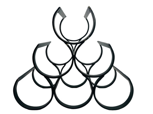 Wine Rack Holds 6 Bottles Black Wire Table Top Pyramid Stack