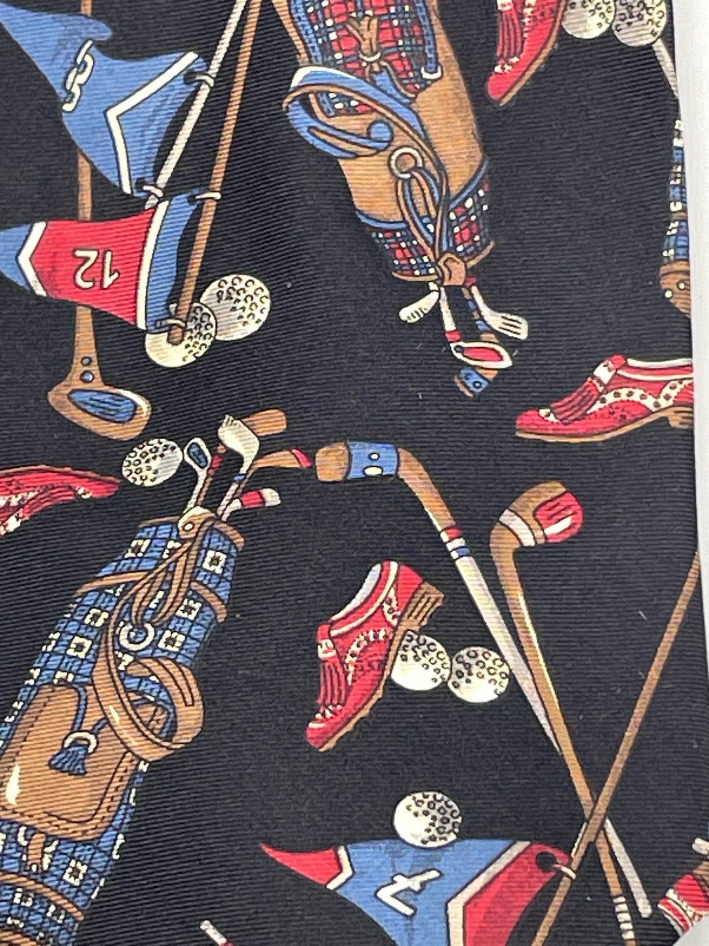 Vintage Mens Neck Tie Jack Nicklaus Black Golf Theme