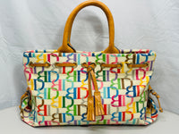 VINTAGE Dooney & Bourke Purse with Rainbow Signature Initial Logo Y2K