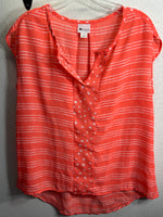 Stylus Sheer Coral / White Sleeveless Shirt Ladies S