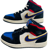 Nike Jordan High Top Sneaker Basketball Shoe Lace Up RETRO Black Blue Red Boys 4Y