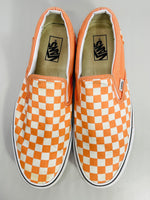 VANS Off the Wall Slip On Skate Shoes Orange & White Checker Mens 11