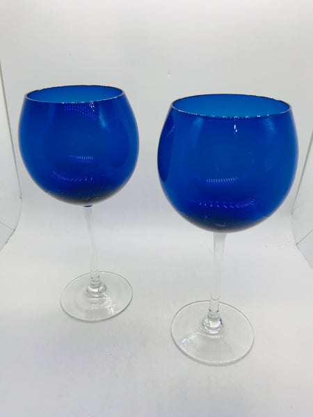 Cobalt Blue Wine Glasses 2 pcs