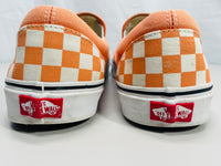 VANS Off the Wall Slip On Skate Shoes Orange & White Checker Mens 11