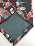 Vintage Mens Neck Tie Jack Nicklaus Black Golf Theme