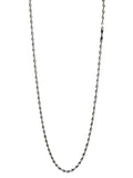 Sterling Silver 925 NECKLACE Long 30" Twisty Chain