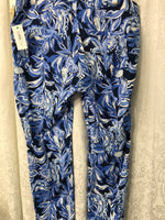 Lilly Pulitzer Dark & Light Blue Floral Print Pants Ladies- 14