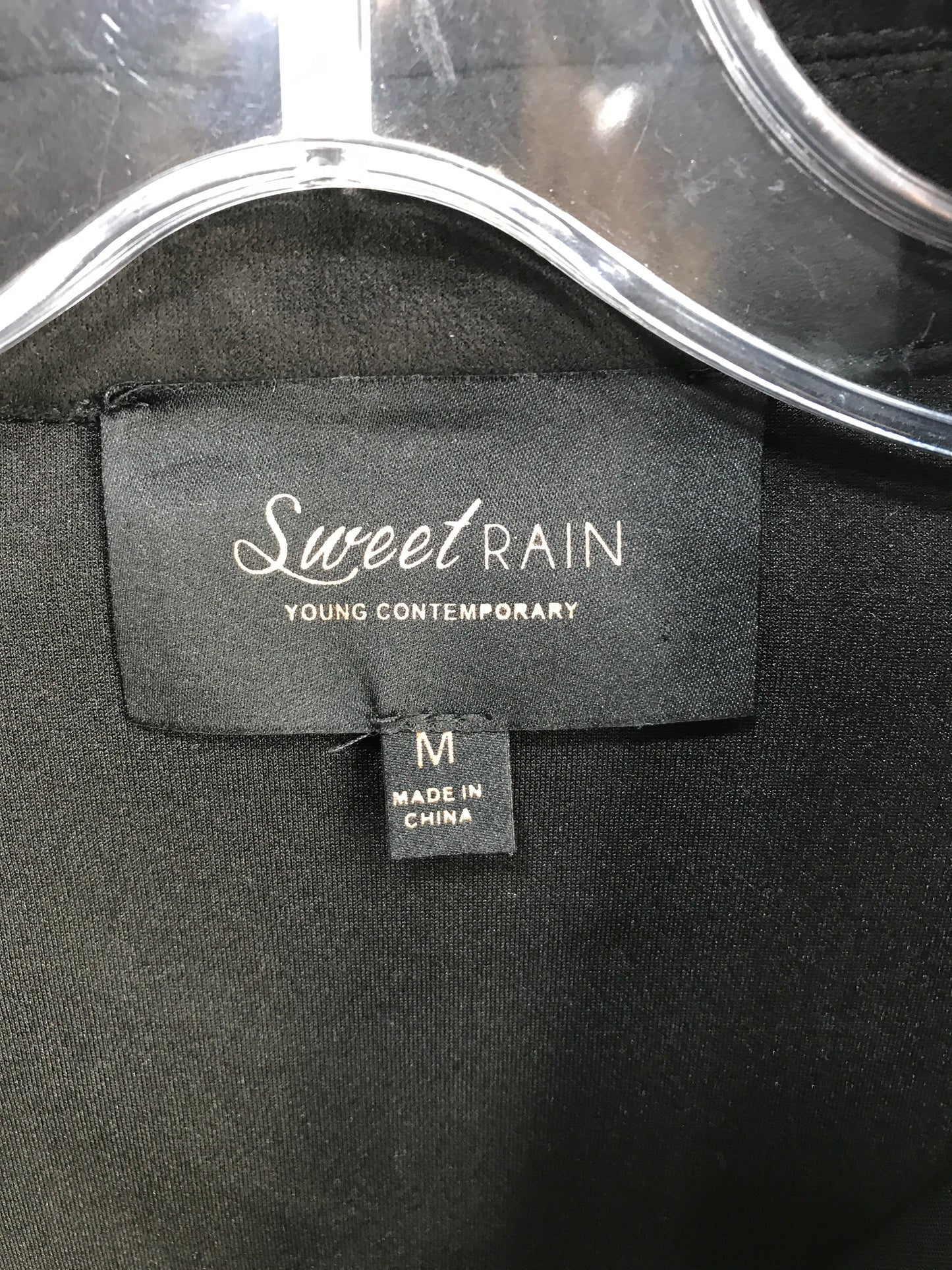 Sweet Rain Fashion Shacket Black Fleece with Studded Fringe Ladies M