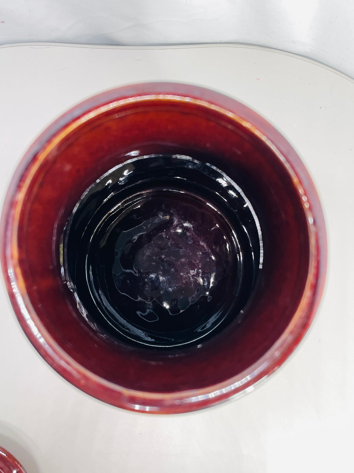 VINTAGE McCoy Pottery #253 FRUIT FESTIVAL Cookie Jar / Canister REPAIRED HANDLE