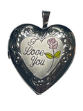 Sterling Silver 925 Necklace Pendant Locket I LOVE YOU