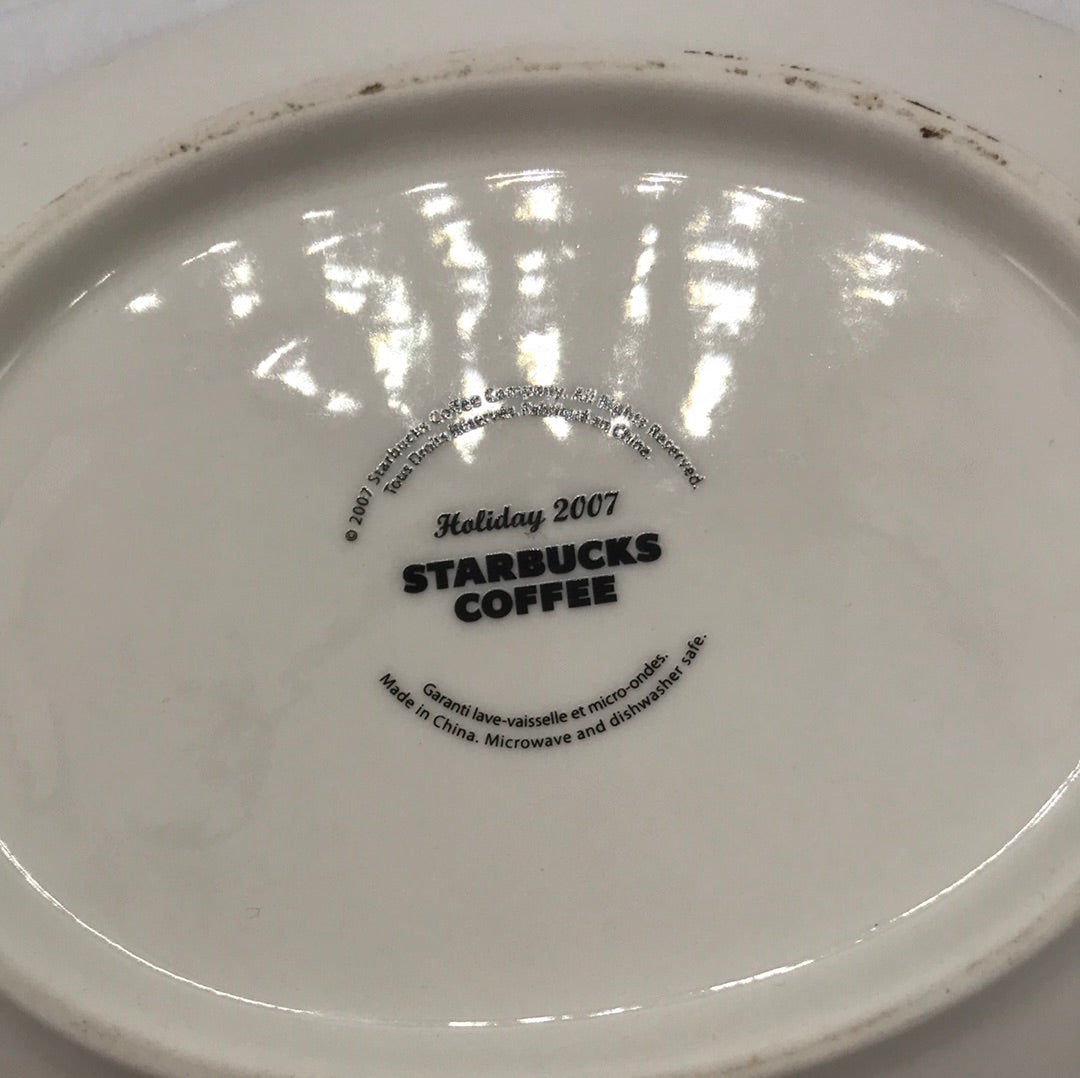 Starbucks 2007 Snowman 6oz Cup and Saucer Set