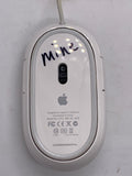 TESTED Apple Wired Mouse A1152 White SHOWS WEAR Red Trackball Black Colored Apple Logo