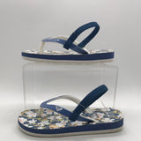 Roxy Blue and White Floral Sandals Girls 7/8