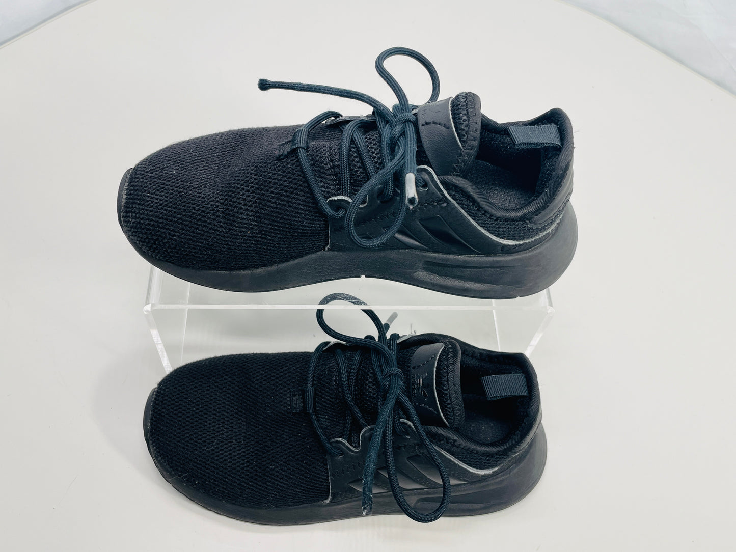 Adidas Sneaker All Black Blackout Mesh Run Shoe Unisex Boys Girls 13K