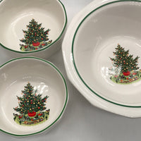 Pfaltzgraff Christmas Heritage Tree 3 PC Serving Bowl Set (Resembles Spode)