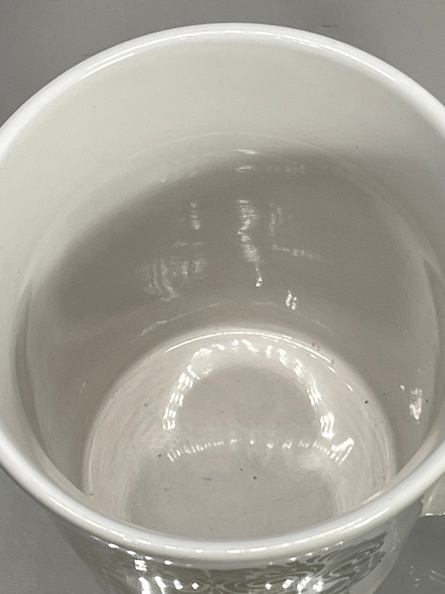 Halloween Mug Signature White Ceramic with Gold Sugar Skull Face 14oz