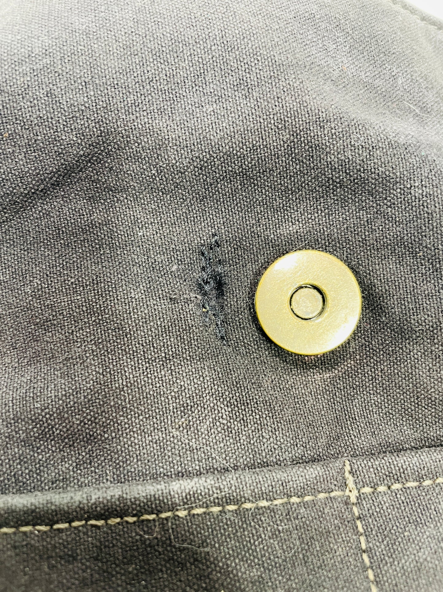 R.Riveter Original Canvas Handbag Purse Black with Leather Flap Distressed Extreme Wear Messenger Bag