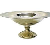 Decorative Metal Silver Pedestal Bowl 13" x 7"