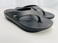 Oofos Flip Flop BLACK Soft Sandals M 6 - W 8 EU 39 Lt Wear