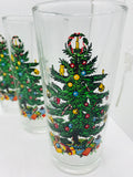 6 Pc Christmas Tree Glass Set