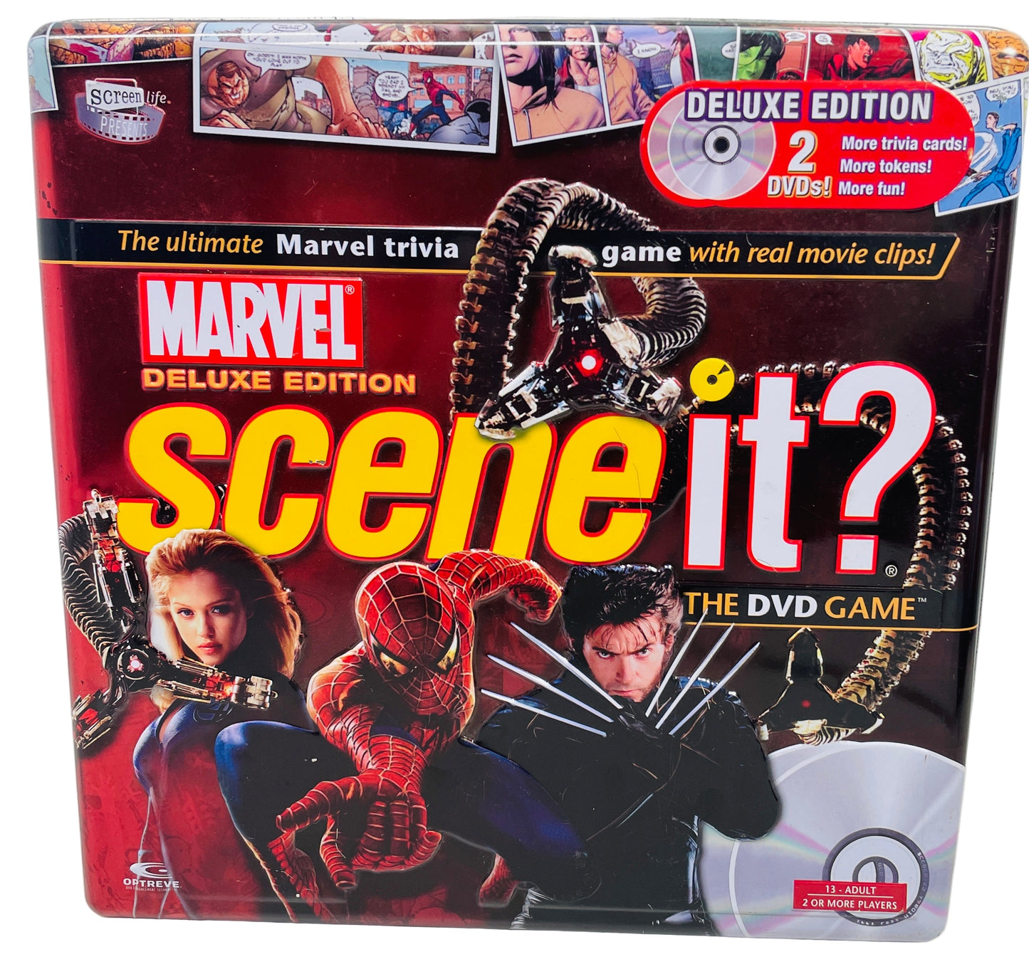 COMPLETE 2006 Marvel Scene It? Board Game in Tin Box