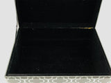 Glass Trinket Jewelry Box Gray with White Shapes 10" x 7" x 5"