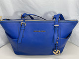 Michael Kors MK Purse Blue Pebble Leather Well Loved