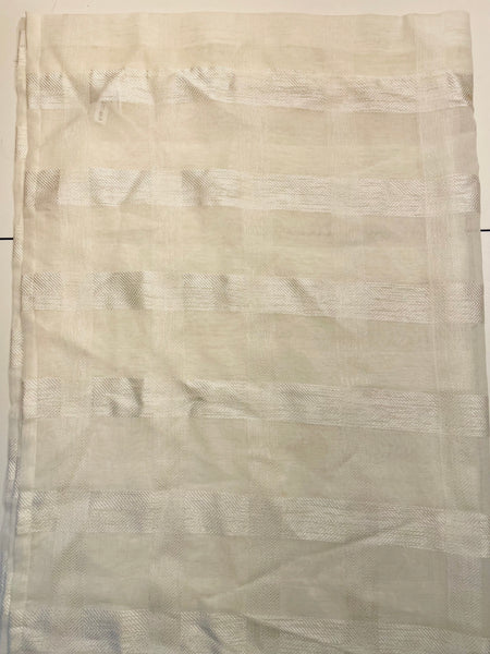 Just Home Sheer Ivory Checker Patten Curtain Set 36" x 80" 2 pcs