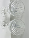 2 Pc Crystal Stem Wine Glasses