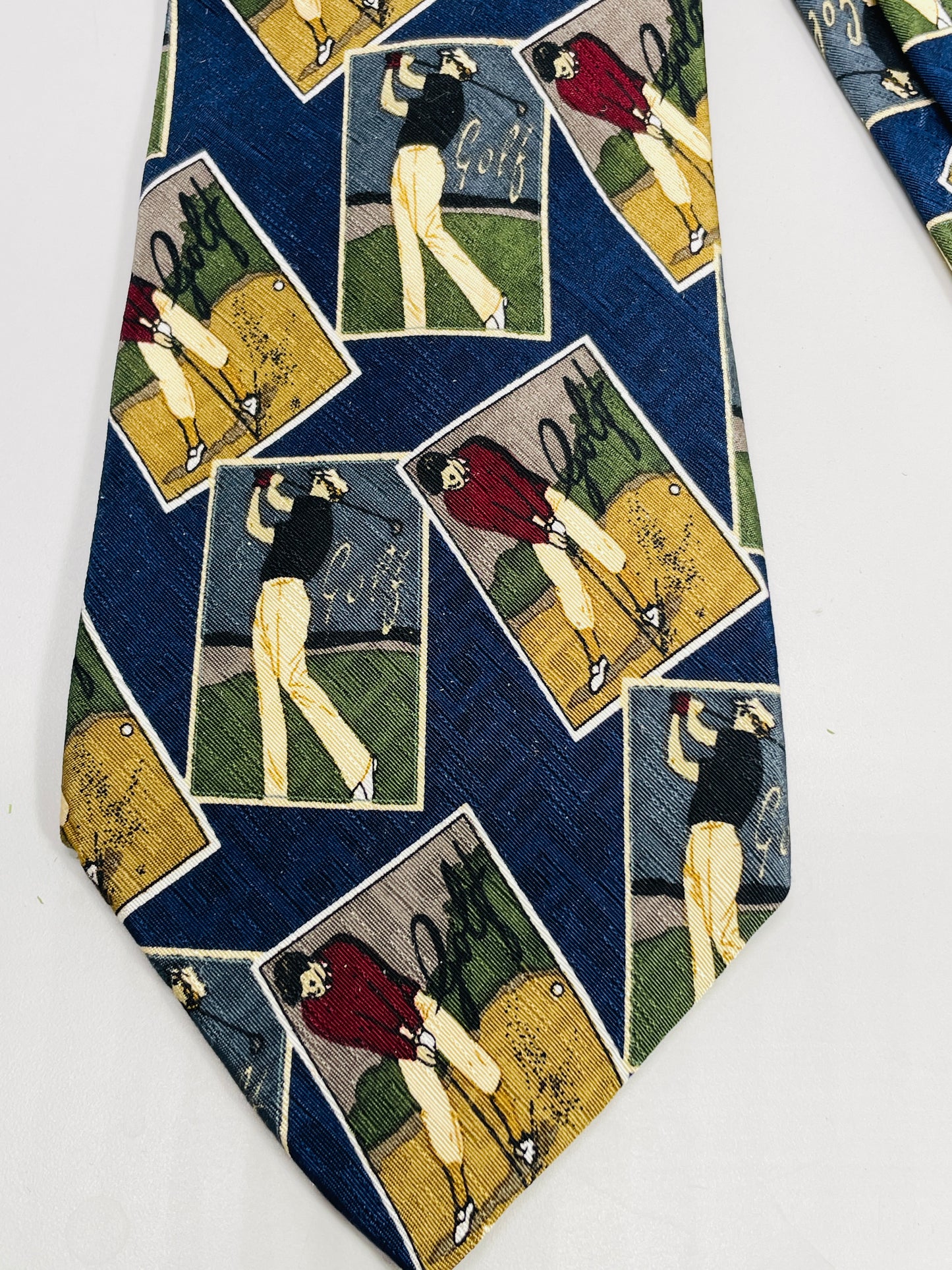 Vintage Tie Jacobs Roberts LTD Golf Themed Mens Neck Tie All Silk