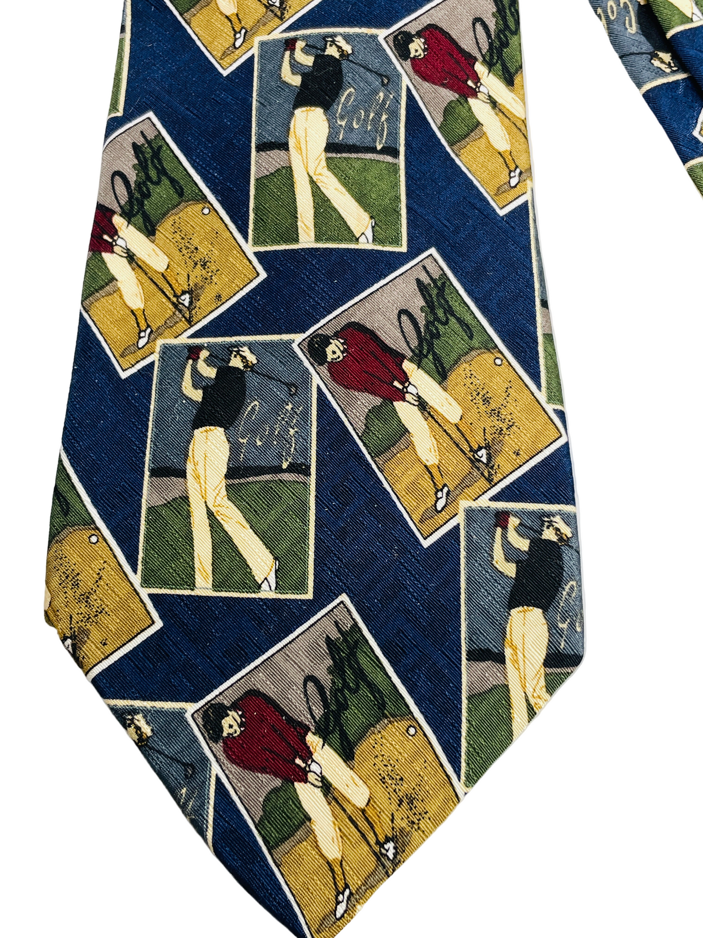 Vintage Tie Jacobs Roberts LTD Golf Themed Mens Neck Tie All Silk