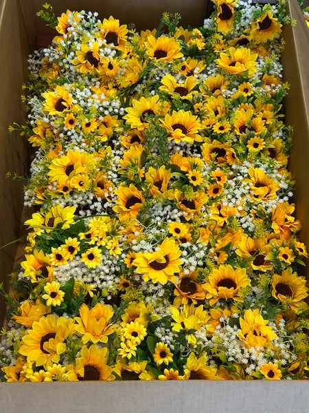 HANDMADE 34 Sunflower Wedding Table Centerpieces in 6" wooden boxes