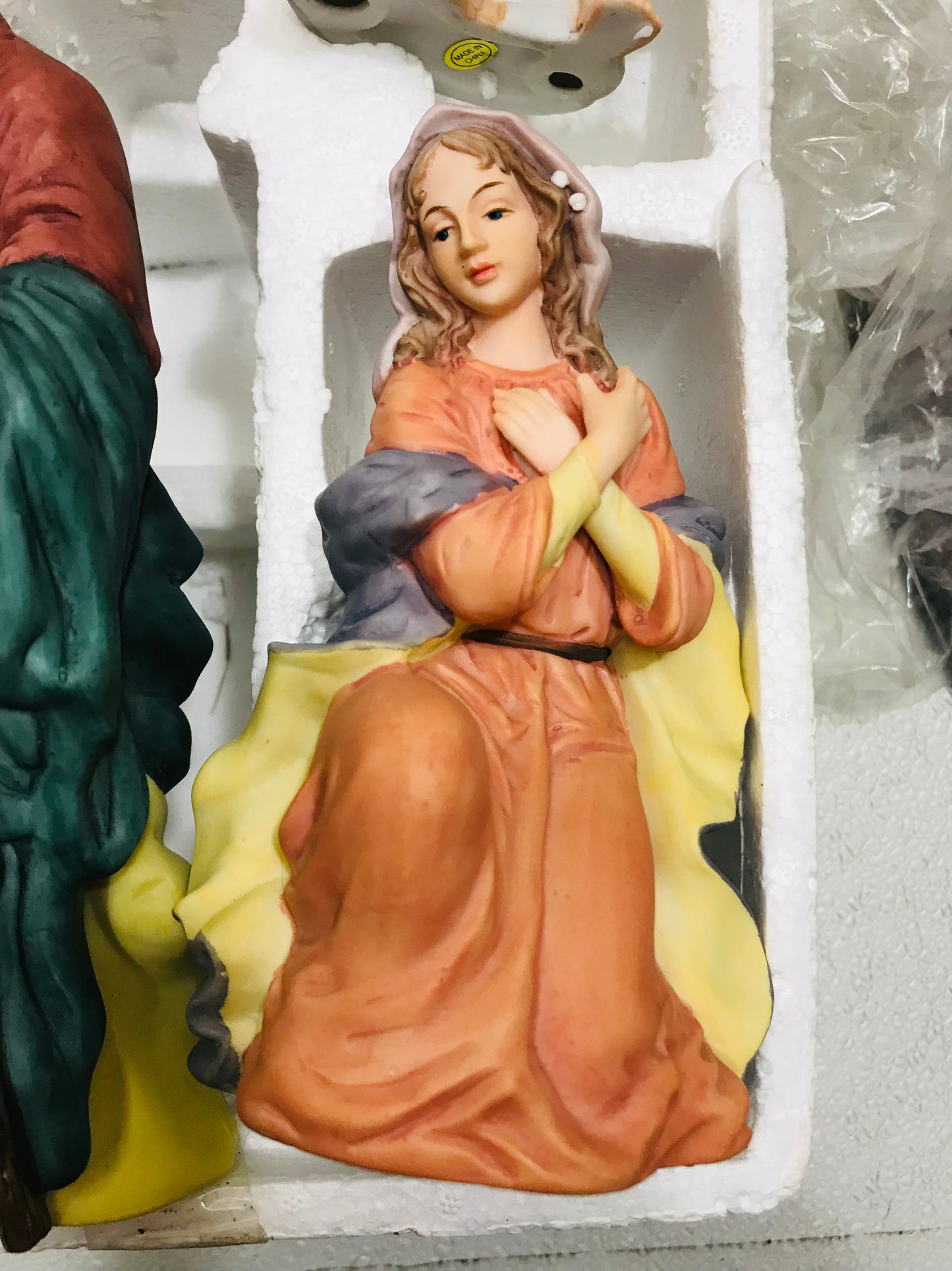 VINTAGE COMPLETE Kirklands Signature 13 PC Nativity Set BROKEN HAND/STAFF * SEE PICS *