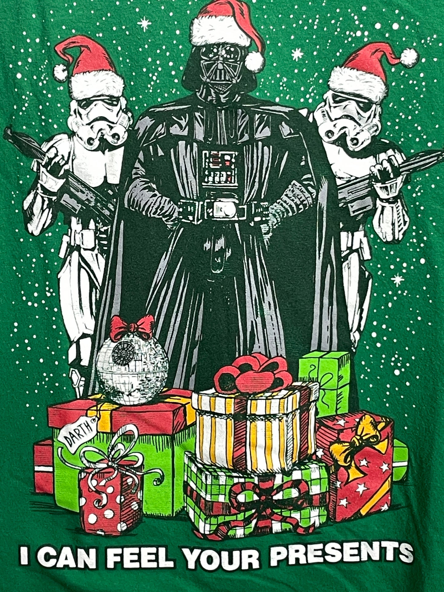 Star Wars Christmas Graphic Tee Shirt Darth Vader GREEN Adult 2X