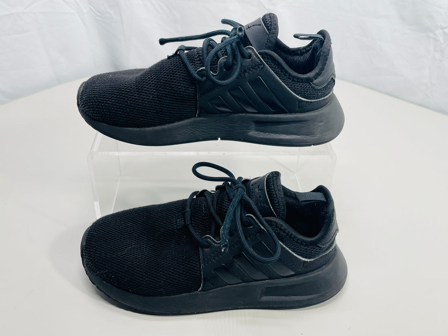 Adidas Sneaker All Black Blackout Mesh Run Shoe Unisex Boys Girls 13K