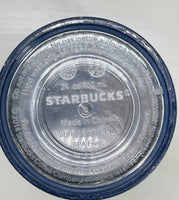 Starbucks 2014 Cold Tumbler Clear Acrylic with Black Circles 24 oz Lt scratching No Straw