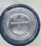 Starbucks 2014 Cold Tumbler Clear Acrylic with Black Circles 24 oz Lt scratching No Straw