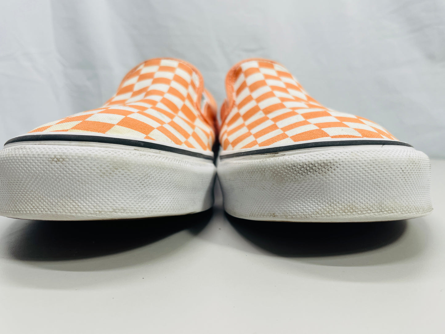 VANS Off the Wall Slip On Skate Shoes Orange & White Checker Mens 11