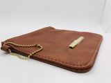 NWOT Steve Madden Tan Leather Zipper Pouch 5" x 6"