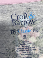 Croft & Barrow Navy Blue Floral Shirt Ladies XL