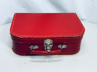 Vintage Petit Jour 2 Pc Red Doll Luggage Set Lunchbox Cardboard